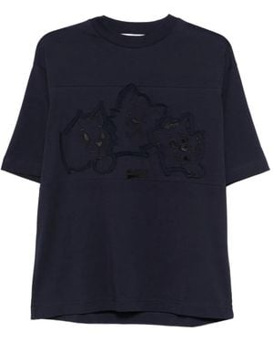 Iceberg Embroidered-Detail Cotton T-Shirt - Blue