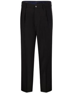 Santaniello Pleated-Front Trousers - Black