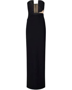 Nensi Dojaka Plissiertes Maxikleid mit Cut-Out - Schwarz