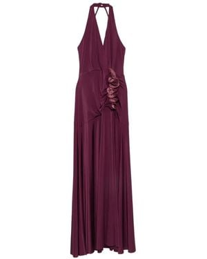 LE_RJTANGE® Ruffled-Detail Maxi Dress - Purple