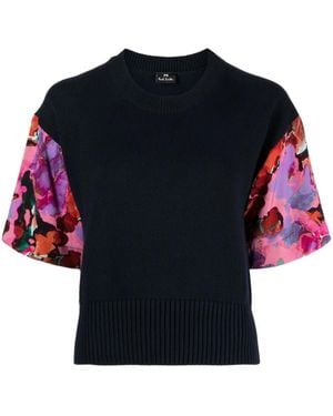 Paul Smith フローラルスリーブ スウェットシャツ - ブルー