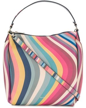 Paul Smith Hobo Swirl Leather Shoulder Bag - Multicolour