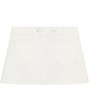 Courreges Minifalda Vaquera Con Dos Bolsillos - Blanco
