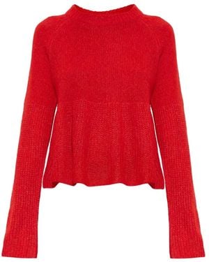 Lisa Yang Portia Peplum Sweater - Red