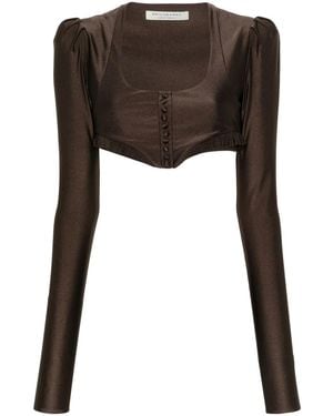 Philosophy Di Lorenzo Serafini Top Corto Con Ruches - Marrone