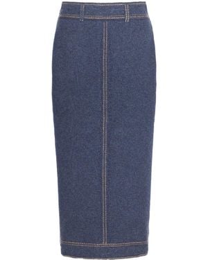Barrie Knitted Midi Skirt - Blue