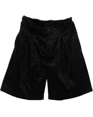 Comme des Garçons Samt-Shorts Mit Leopardenmuster - Schwarz