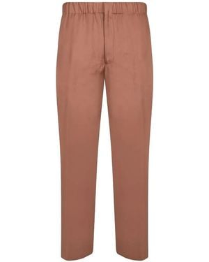 Lardini Elasticated-Waistband Trousers - Brown