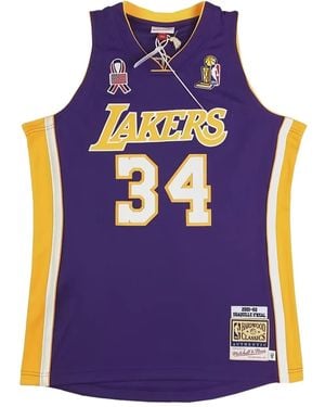 Mitchell & Ness "NBA LA Lakers 2001 Shaquille O'Neal" Swingman Trikot - Lila