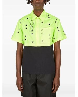 STUDIO ALCH Eyelet-Embellished Poplin Shirt - Green