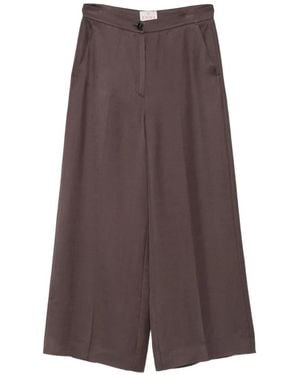 Marella Pressed-Crease Pants - Brown