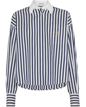 Brunello Cucinelli Striped Shirt - Blue