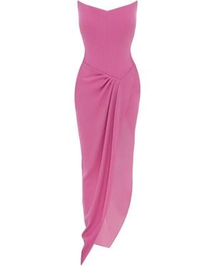 Alex Perry Asymmetrical Drape Maxi Dress - Pink