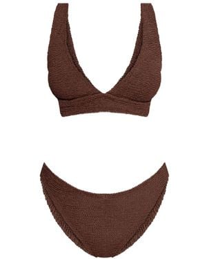 Hunza G メタリック ビキニ - ブラウン