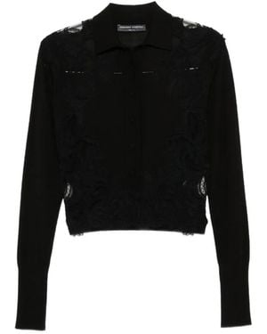 Ermanno Scervino Cardigan Mit Spitzeneinsatz - Schwarz