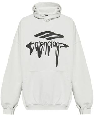 Balenciaga Felpa Con Cappuccio 3B Liquified - Grigio