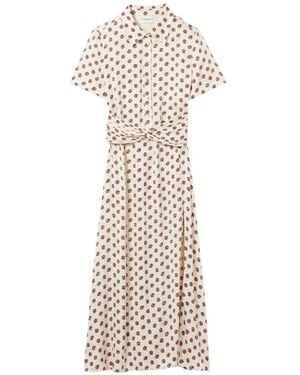 Claudie Pierlot Floral Knotted Midi Dress - White