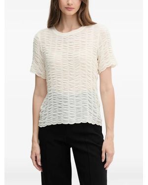 DKNY Textured Short-Sleeved T-Shirt - White