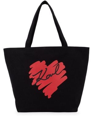 Karl Lagerfeld Wendbare K/Heart Tote Bag - Rot