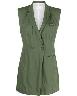 Fabiana Filippi Sleeveless Double-Breasted Blazer - Green