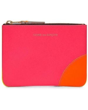 Comme des Garçons Super Fluo Group Logo-Print Wallet - Pink