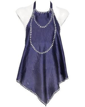 GIMAGUAS Embellished Halterneck Top - Blue