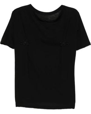 Yohji Yamamoto T-Shirt En Coton À Design Plissé - Black