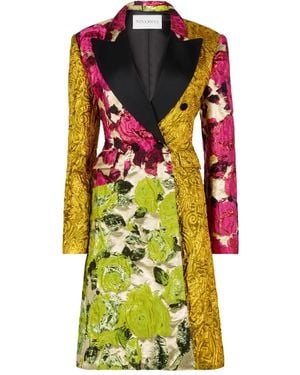 Nina Ricci Abrigo En Jacquard Con Doble Botonadura - Amarillo