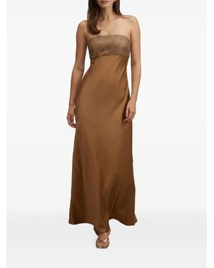 EVER NEW Amina Embellished Satin Maxi Dress - Brown