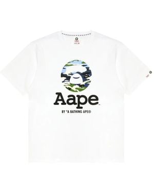 Aape By A Bathing Ape Camouflage Graphic T-Shirt - White