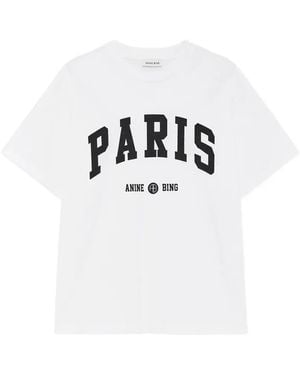 Anine Bing Cade Paris University T-Shirt - Wit