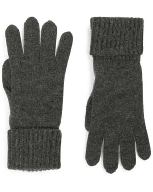 N.Peal Cashmere Ribbed-Knit Gloves - Black