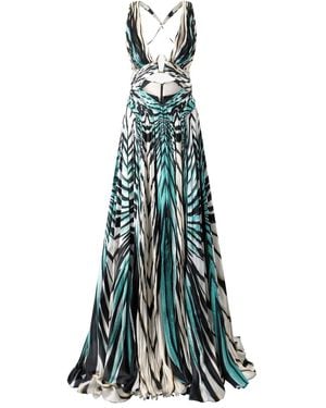 Roberto Cavalli Printed Maxi Dress - Green