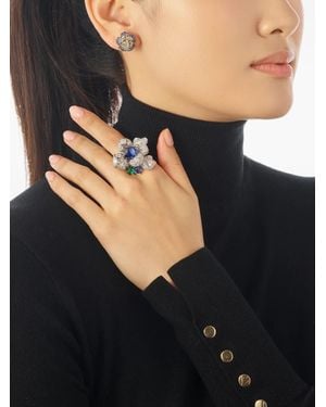 Anabela Chan Anello Blossom Con Pietre - Nero