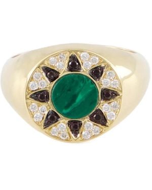 L'Atelier Nawbar Bague Ibiza Sertie De Malachite Et De Diamants - Vert