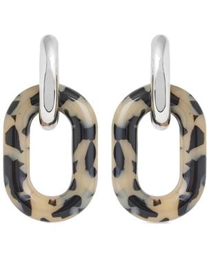 Rabanne Xl Link Patterned Earrings - White