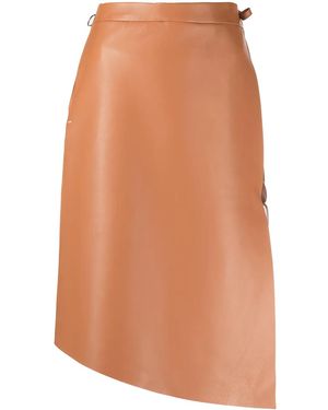 Off-White c/o Virgil Abloh Leather Midi Skirt - Brown