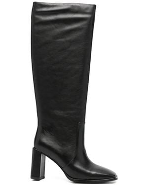 ADRIANNA FERETTI Square-Toe Block-Heel Boots - Black