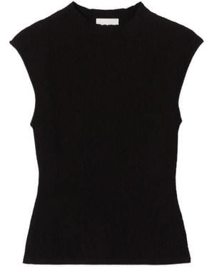 Claudie Pierlot Mouwloze Top Met Ronde Hoge Hals - Zwart