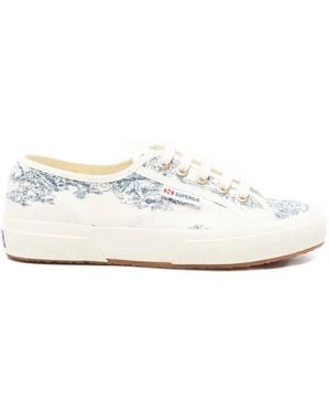 Superga Toile De Jouy Printed Lace-Up Sneakers - White