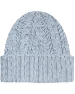 Bompard Cable-Knit Cashmere Beanie Hat - Blue