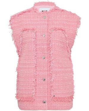 MSGM Fringed-Trim Waistcoat - Pink