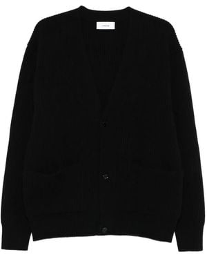 Lardini Ribbed Wool Cardigan - Black