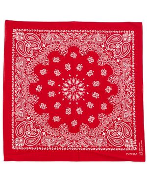 Fortela Japanese Paisley-Pattern Bandana - Red