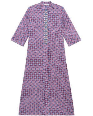 Maliparmi Geometric-Print Kaftan Dress - Purple