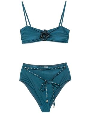 Zimmermann Indra Studded Flower Bikini Set - Blue