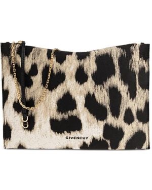 Givenchy Voyou Leopard-Print Shoulder Bag - Black