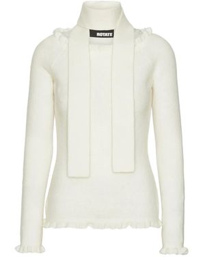 ROTATE BIRGER CHRISTENSEN Ruffled-Detail Off-Shoulder Top - White