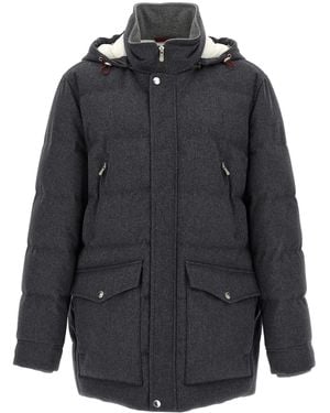 Brunello Cucinelli Quilted Wool Coat - Black