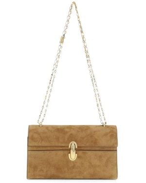 SAVETTE Symmetry Suede Shoulder Bag - White